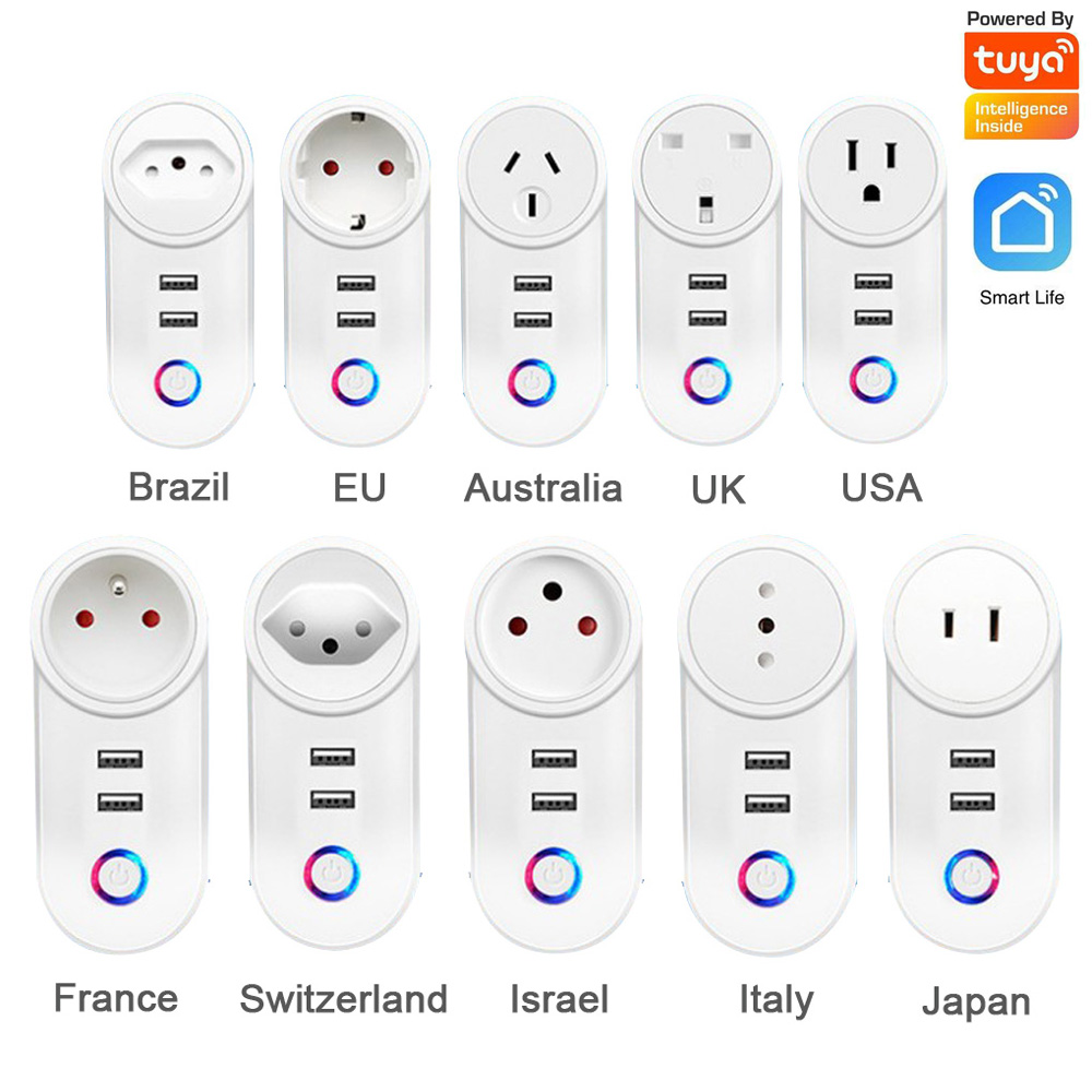Smart Home Energy Management - ปลั๊กไฟ WIFI 2.4G 1ชิ้นพร้อมพอร์ต USB 1A