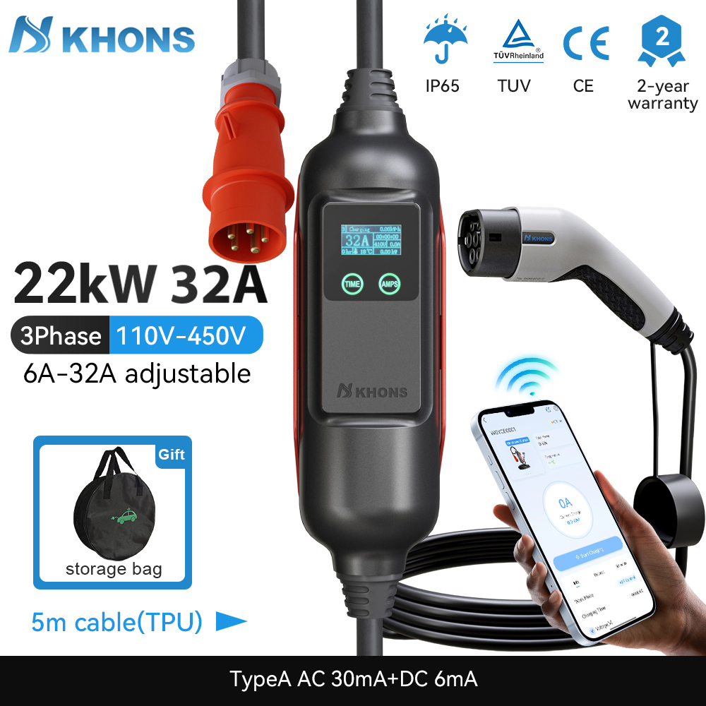 Smart Home For Pc - Khons แบบพกพา EV Charger Type2 32A