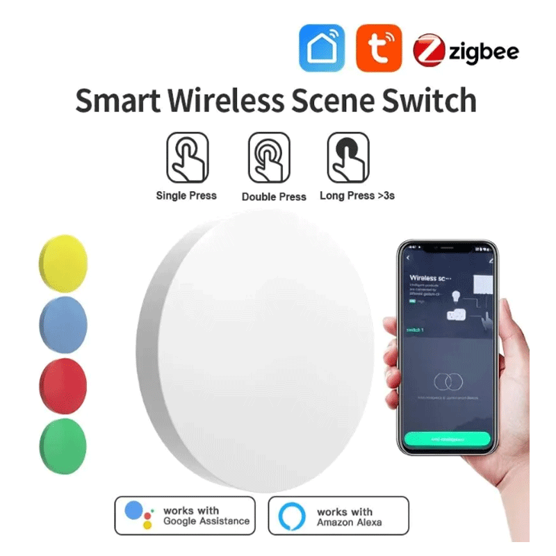 Smart Home Remote - ทูยา ซิกบีปุ่มไร้สายอัจฉริยะ สวิตช์ฉากต่างๆ ควบคุมผ่านแอป Smart Life