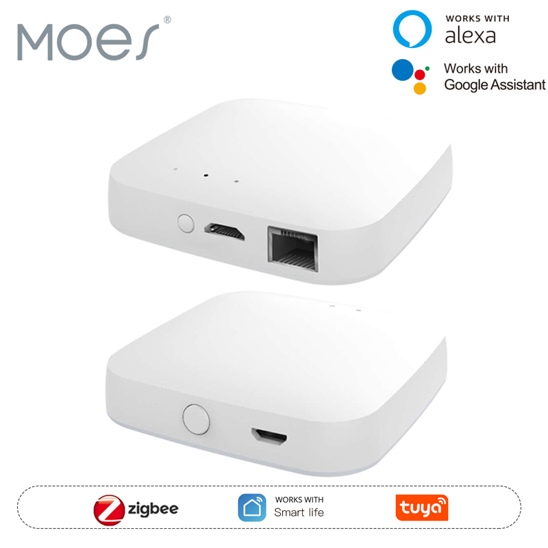 Smart Home Bridge - มอยส์ ทูยา ZigBee3.0 สมาร์ทฮับ,ไร้สาย/แบบมีสายเกตเวย์บริดจ์แอพสมาร์ทไลฟ์รีโมทคอนโทรลทำงานร่วมกับอเล็กซากูเกิลโฮมผู้ช่วย