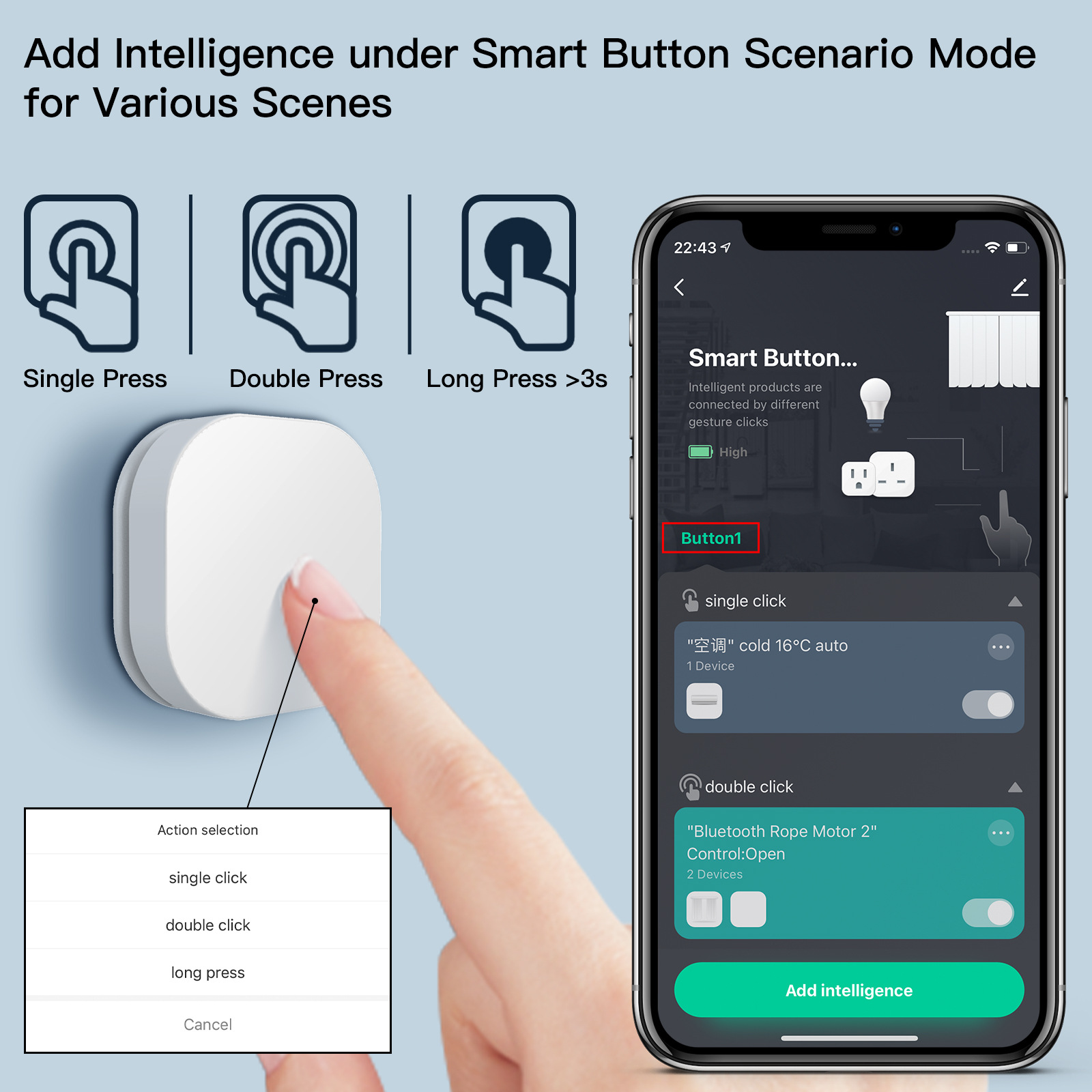 Smart Home Bridge - สวิตช์ไร้สายขนาดเล็ก ZigBee ปุ่มฉุกเฉิน ควบคุมระยะไกลผ่านแอป EWelink ใช้งานร่วมกับเกตเวย์สมาร์ทโฮม