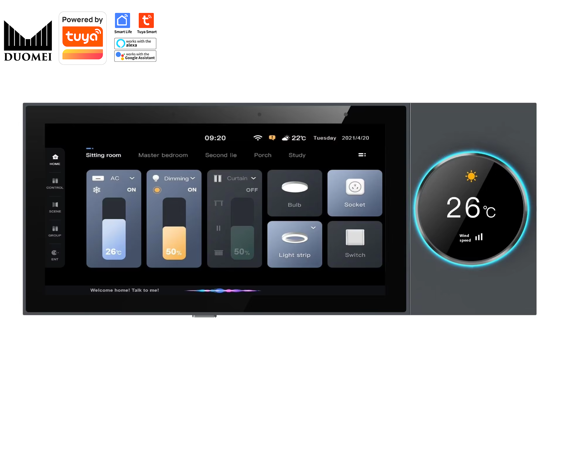 Smart Home Gateway - ระบบบ้านอัจฉริยะ DUOMEI Tuya WiFi Zigbee หน้าจอสัมผัส