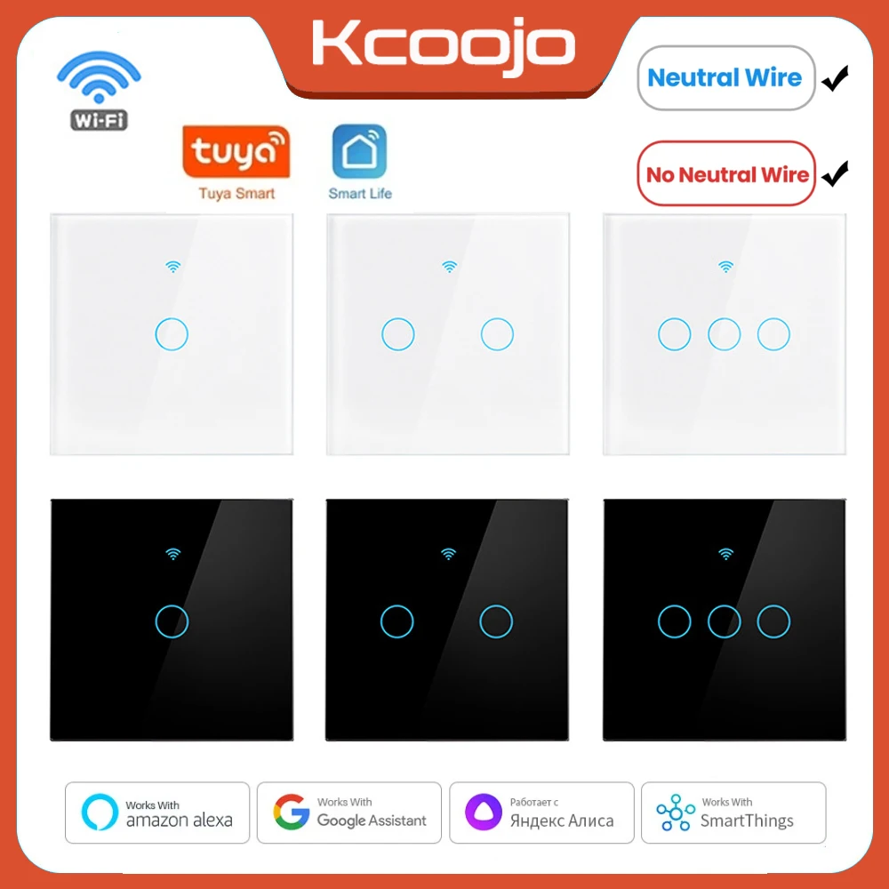 Smart Home Ai - Tuya Wifi EU สมาร์ทสวิทช์ 1/2/3/4Gang Touch