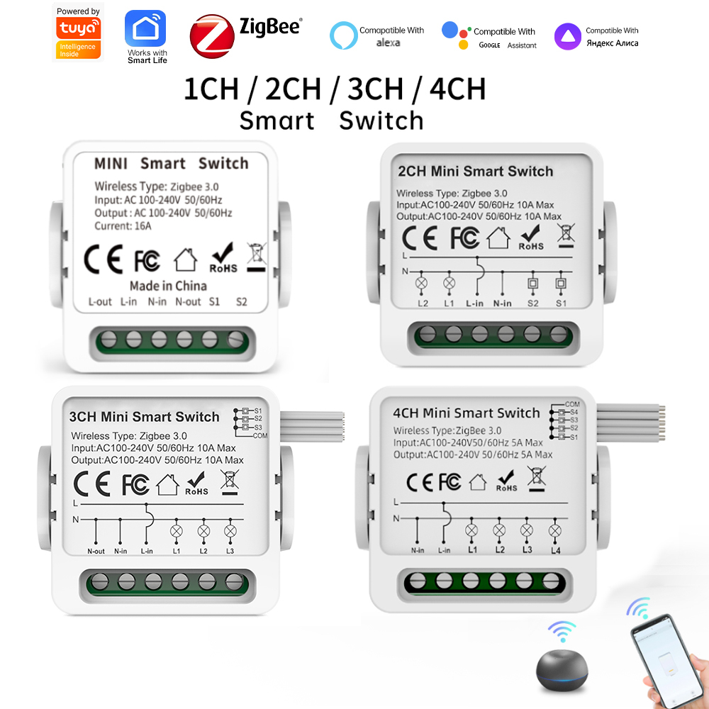 Smart Home Remote - สวิตช์อัจฉริยะ Tuya Zigbee 3.0 แบบ 1/2/3/4
