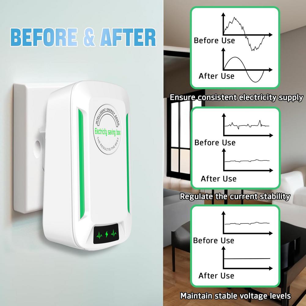 Smart Home Energy Management - กล่องประหยัดพลังงานอัจฉริยะ, อุปกรณ์ประหยัดไฟบ้าน 90V-250V, เครื่องปรับแรงดันไฟฟ้าและเพิ่มประสิทธิภาพการใช้พลังงาน พร้อมปลั๊ก EU/US/UK