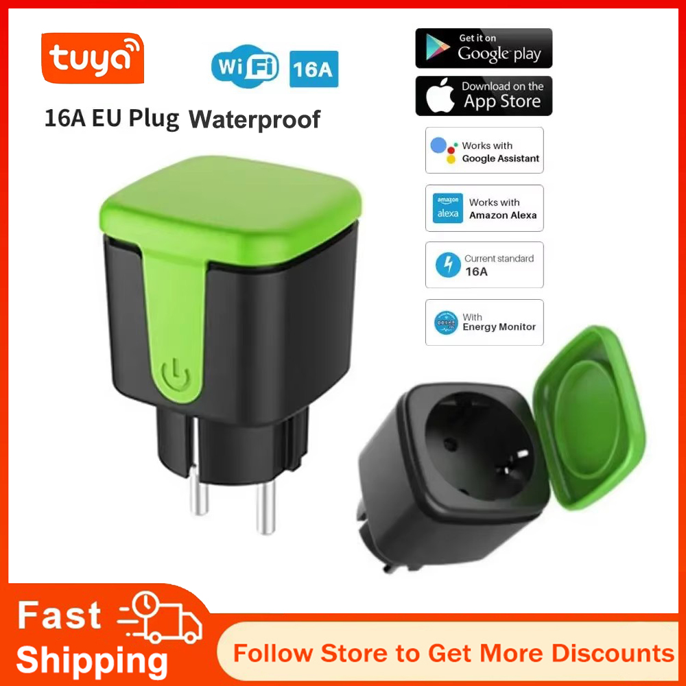 Smart Home Remote - ปลั๊กไฟอัจฉริยะ Tuya EU 16A WiFi กันน้ำ