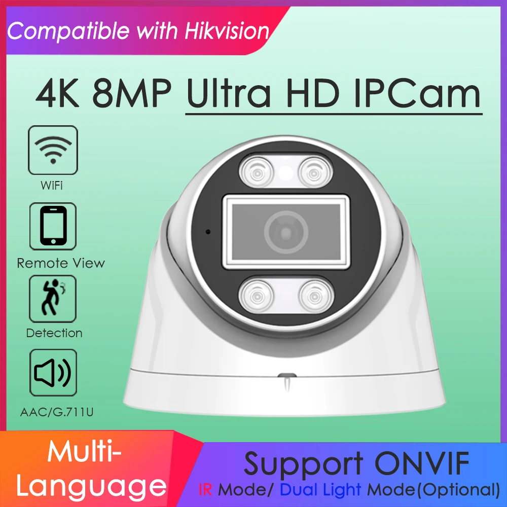 Smart Home Hikvision - 4K 8MP Wifi กล้อง IP ไร้สายใช้งานร่วมกับ
