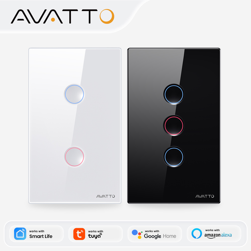 Smart Home Remote - AVATTO 1/2/3/4 Gang ZigBee สวิตช์ไฟอัจฉริยะไร้สายแบบติดผนัง สวิตช์แบบสัมผัส