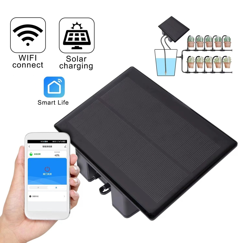 Smart Home Diy - WIFI พลังงานแสงอาทิตย์เครื่องรดน้ําอัตโนมัติชุด Mobile App รีโมทคอนโทรลสมาร์ทอุปกรณ์รดน้ําชลประทานหยดชลประทาน Kit
